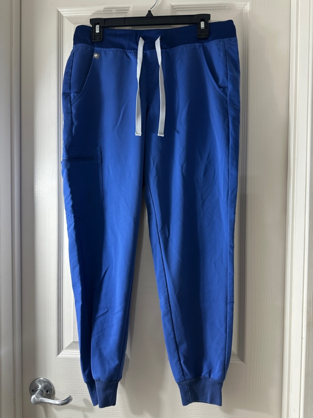 Figs Women’s Blue Jogger Pants with Elastic Waist and Drawstring